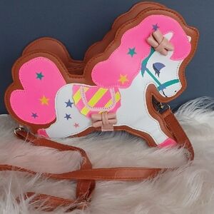 Kids Pony Shaped Bag - Pink and Brown